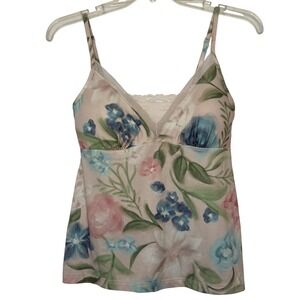 La Vie en Rose Cottagecore Floral Babydoll Tank Cropped Womens S Fairy Romantic